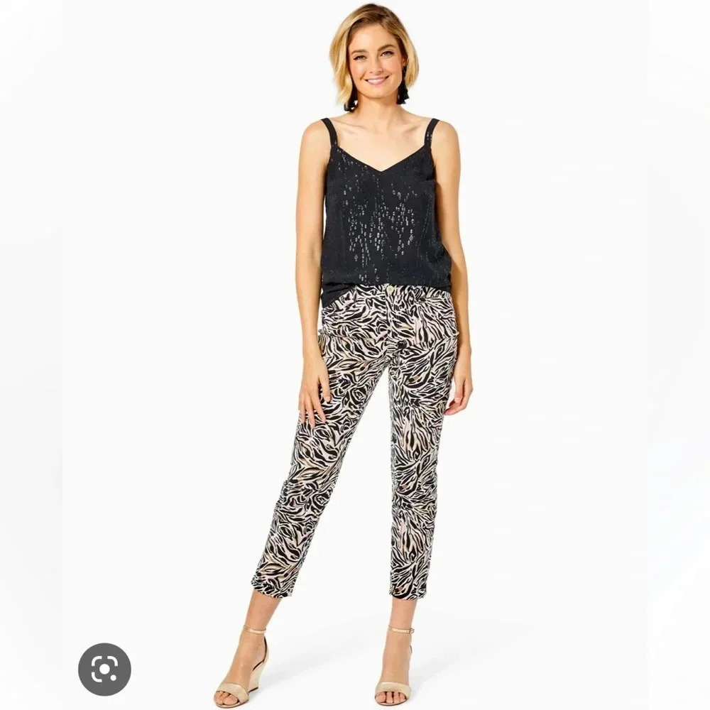 NWT Lilly Pulitzer Kelly stretch pant in onyx can you zee me sz 4